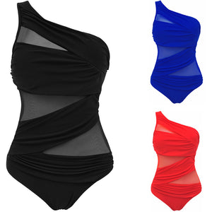Sexy Monokinis Mesh One Shoulder Bathing Suit
