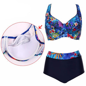 Deep Soft Cup Swimsuit With Floral Print