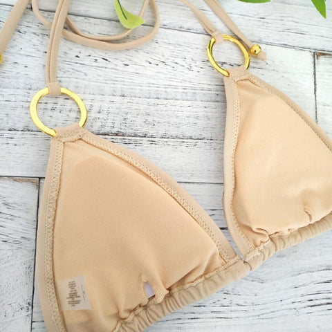 Golden Swimsuit With Push up Bra