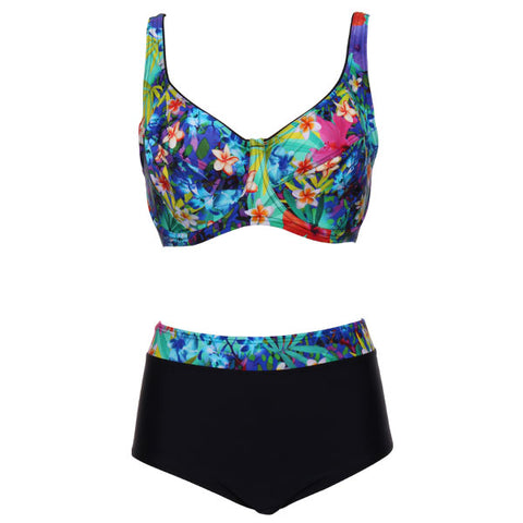 Deep Soft Cup Swimsuit With Floral Print